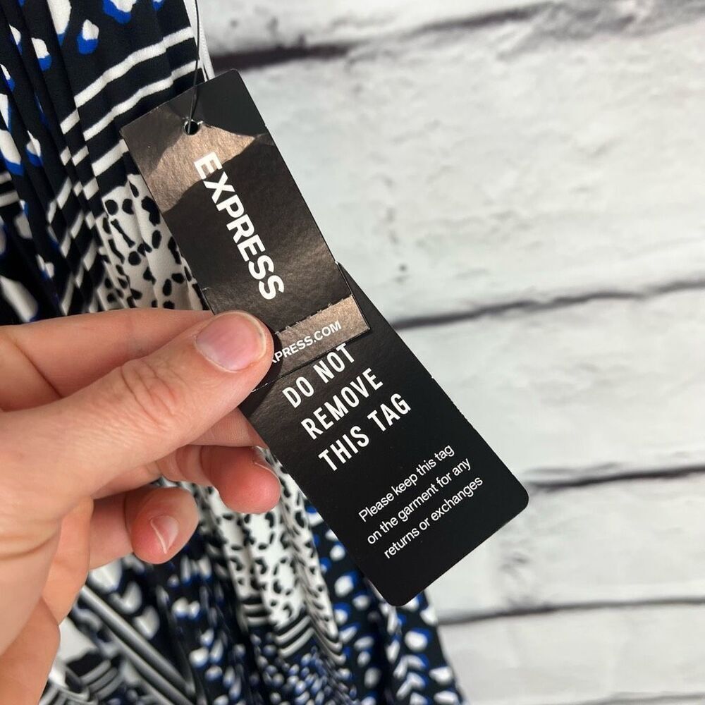 Express Women's Size 2 Black Patchwork Asymmetric… - image 8